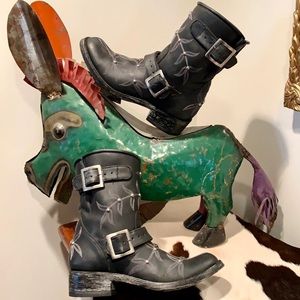 OLD GRINGO Studded Moto Biker Western Ankle Boots